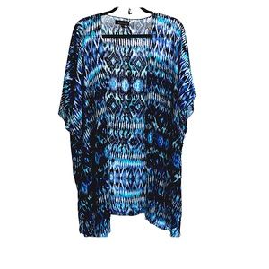 Baccini Swim Coverup Blue, Turqouse, Purple Print  OS
